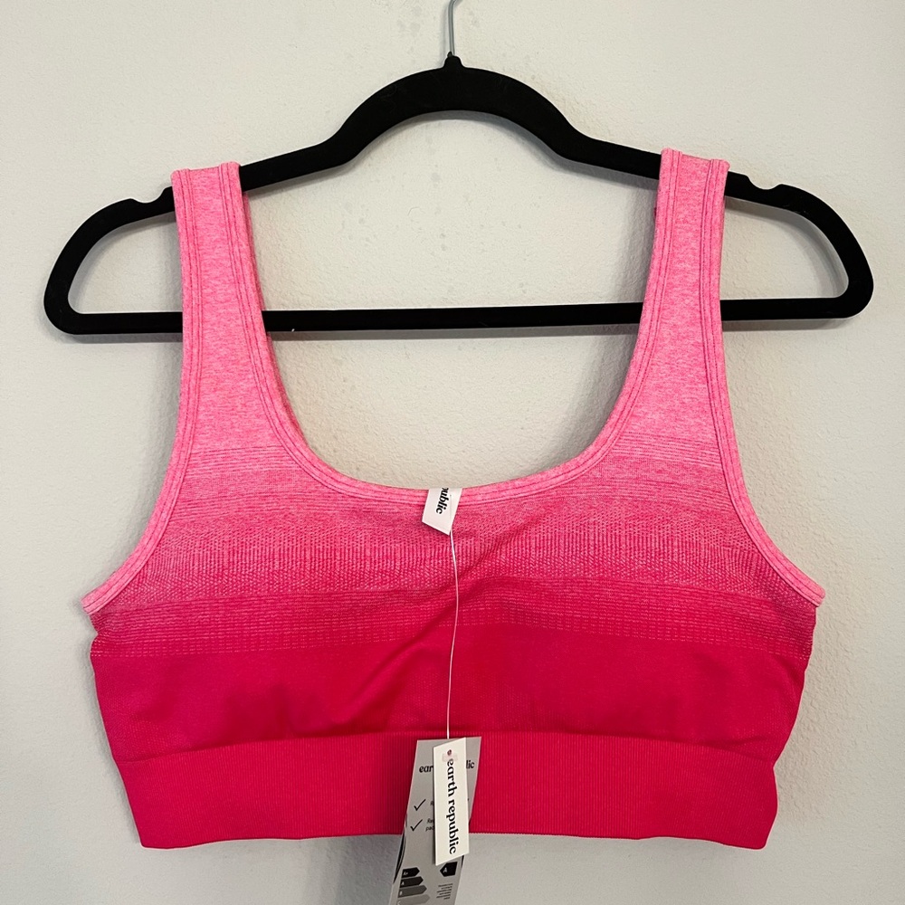 NWT Vibrant Pink Ombre Sports Bra